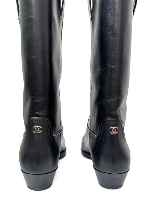 vintage chanel cowboy boots|knee high chanel boots.